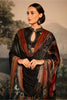 Black & Mustard Color Crepe Sequins Embroidered Unstitched Suit Material