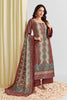 Maroon Color Printed Velvet Unstitched Suit Material