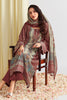 Maroon Color Printed Velvet Unstitched Suit Material