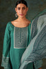Teal Colour Cotton Printed Unstitched Suit Fabric
