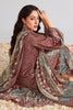Maroon Color Printed Velvet Unstitched Suit Material