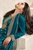 Teal Color Zari Embroidered Silk Unstitched Suit Material