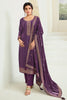 Dark Scarlet Color Velvet Embroidered Unstitched Suit Material