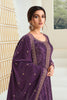 Dark Scarlet Color Velvet Embroidered Unstitched Suit Material