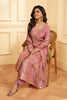 Peach Colour Silk Woven Unstitched Suit Material