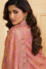 Peach Colour Silk Woven Unstitched Suit Material