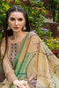 Beige & Green Color Georgette Printed Unstitched Suit Material