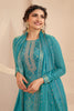 Teal Color Silk Woven Unstitched Suit Material