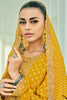 Mustard Color Printed Muslin Unstitched Suit Fabric