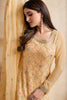 Yellow Color Organza Embroidered Unstitched Suit Material