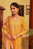 Mustard Color Chanderi Floral Printed Suit