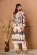 Cream Color Muslin Printed Suit