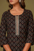 Black Color Cotton Printed Kurti
