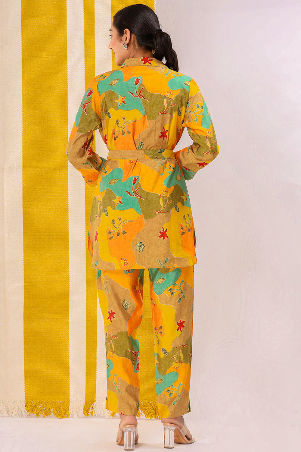 Mustard Printed Muslin Co-Ord Set