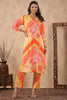 Orange & Mustard Color Muslin Printed Co-Ord Set