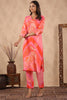 Pink Colour Muslin Printed Co-Ord Set