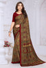 Maroon Crepe Printed Saree