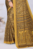 Mustard Crepe Printed Saree
