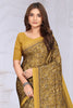 Mustard Crepe Printed Saree