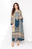 Navy & Beige Kashmiri Paisley Printed Unstitched Suits Material