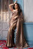 Brown Pure Metallic Tissue Sequins Embroidered Saree