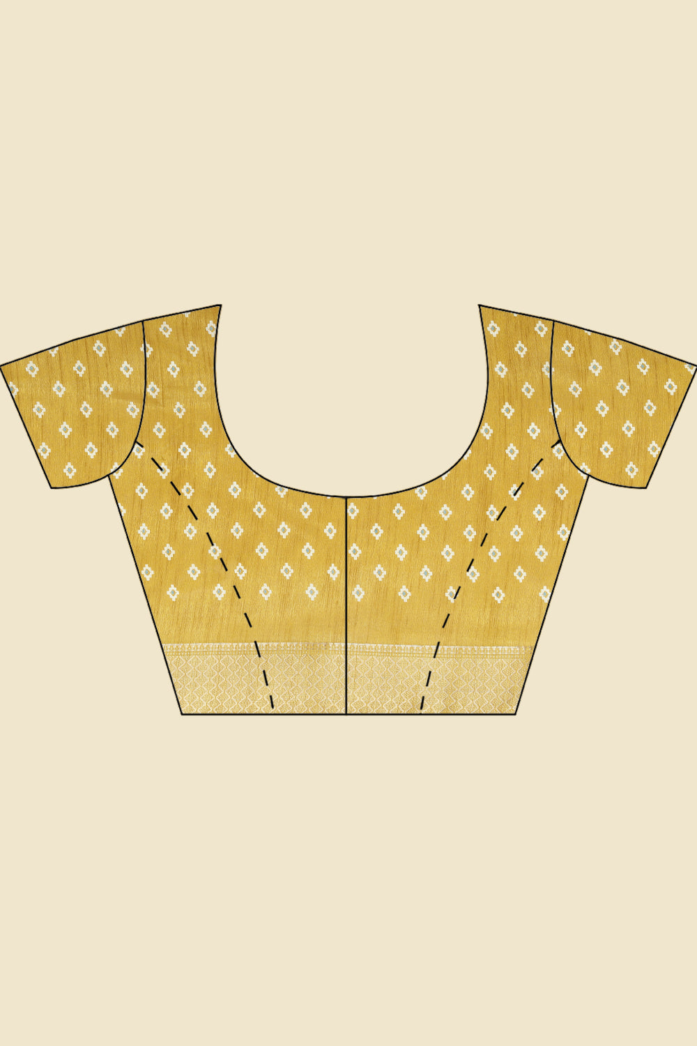 Mustard Cotton Silk Printed And Zari Woven Saree