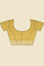 Mustard Cotton Silk Printed And Zari Woven Saree