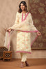 Lemon Yellow Colour Muslin Printed Suit