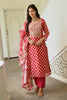 Fuchsia Pink Color Chanderi Printed Suit