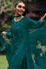 Teal Color Embroidered Silk Unstitched Suit Material