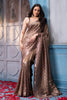 Brown Pure Metallic Tissue Sequins Embroidered Saree