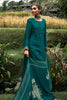 Teal Color Embroidered Silk Unstitched Suit Material