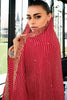 Red Color Printed Muslin Unstitched Suit Fabric