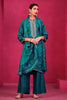Teal Coluor Silk Embroidered Unstitched Suit Fabric