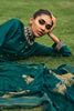 Teal Color Embroidered Silk Unstitched Suit Material