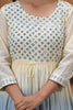 Cream & Blue Color Cotton Printed Anarkali Kurta