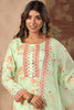 Pista Green Colour Muslin Printed Suit