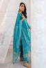 Turquoise Color Cotton Embroidered Straight Suit