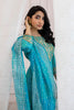 Turquoise Color Cotton Embroidered Straight Suit