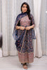 Navy Color Cotton Embroidered Straight Suit