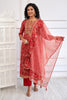 Red Color Muslin Printed Suit
