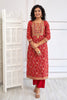 Red Color Muslin Printed Suit
