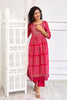 Fuchsia Pink Color Muslin Neck Embroidered Straight Suit