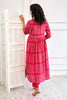 Fuchsia Pink Color Muslin Neck Embroidered Straight Suit