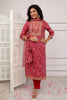 Fuchsia Pink Color Muslin Printed Suit