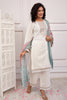 Cream Color Cotton Hakoba Straight Suit