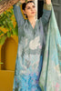 Sea Green & Blue Color Muslin Embroidered Unstitched Suit Material