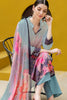 Grey & Pink Color Muslin Embroidered Unstitched Suit Material