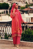 Coral Color woven Organza Unstitched Suit Material