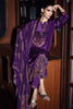Purple Printed and Pitta Handwork Viscose Crepe Unstitched Suit Material